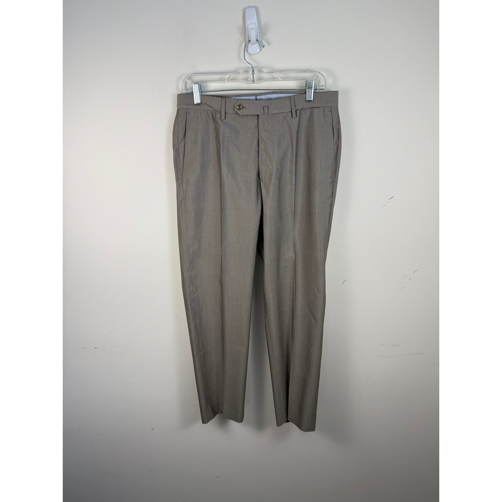 Incotex 1951 Slowear Mens 32 Tan Cotton Silk Blend Flat Front Dress Pants